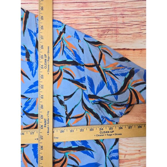 Hurley Mens Short Sleeve Button-Up Shirt XL Tropical Print Birds of Paradise - Picture 7 of 7